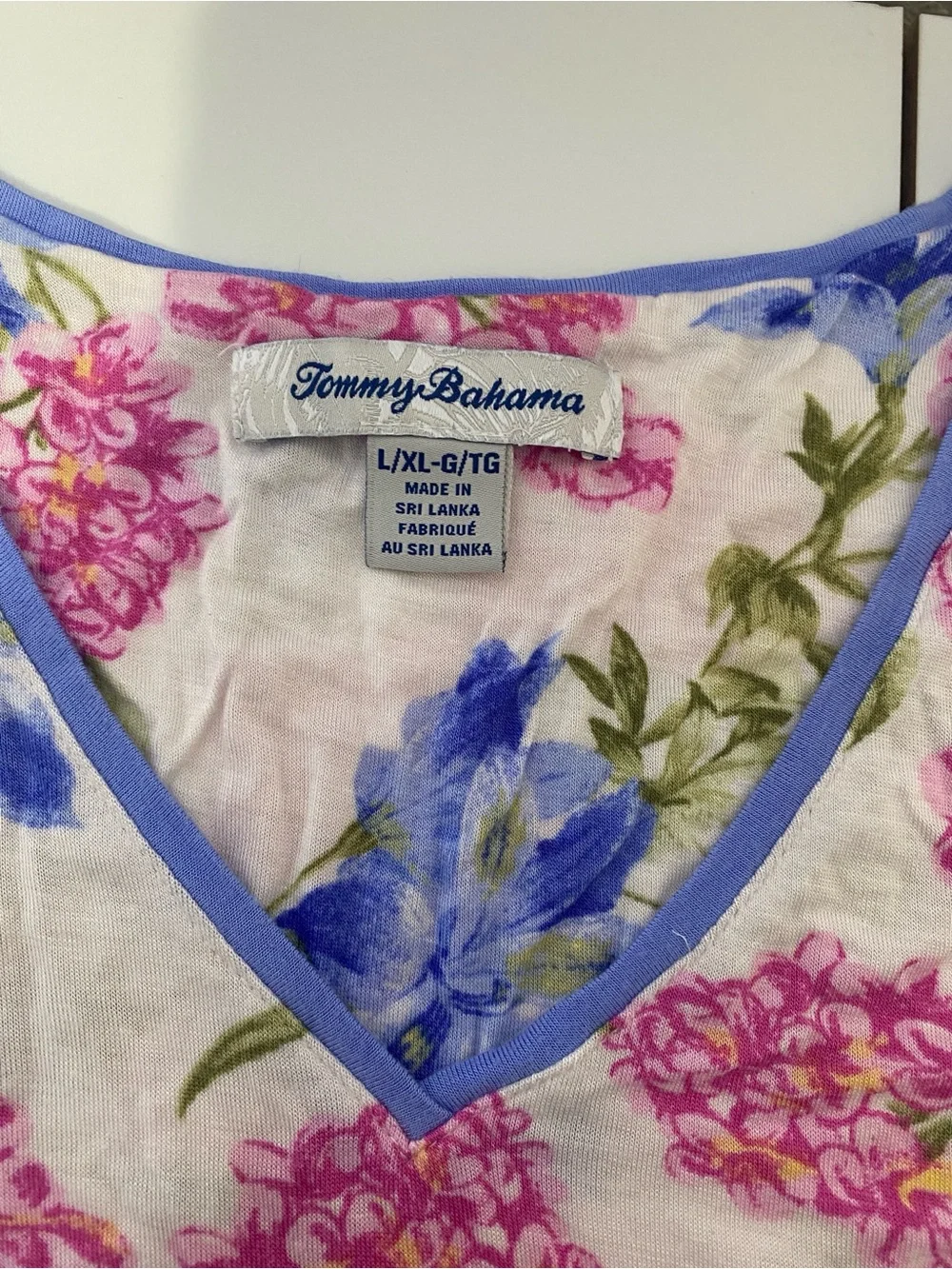 Tommy Bahama Women's Sleepwear Gown L/XL Floral Soft Pocket Comfy Stretch